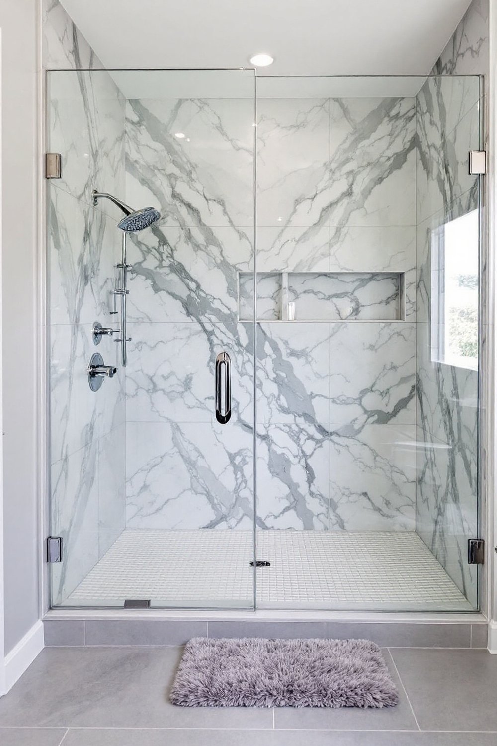 Grey Marble Shower Walls
