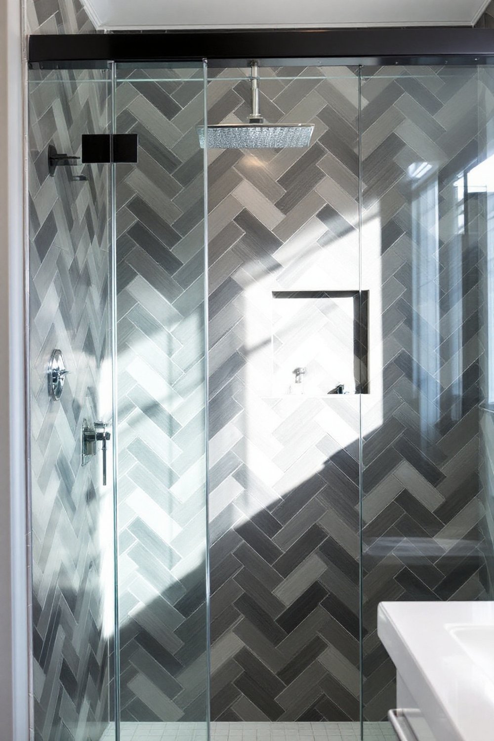Grey Chevron Wall Tiles