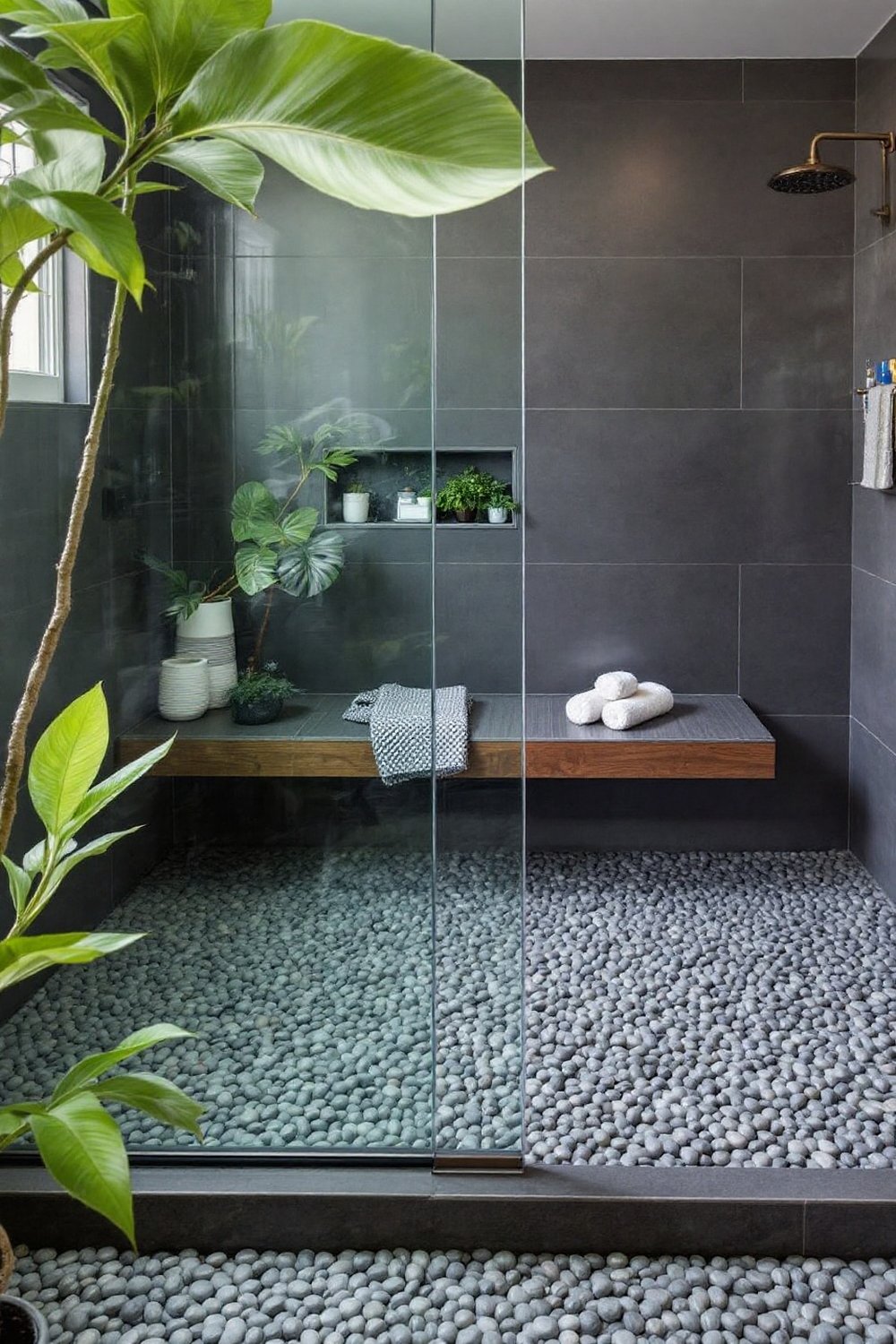 Grey Pebble Shower Floor